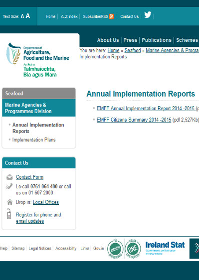 EMFF Operational Programme for Ireland Annual Implementation Reports